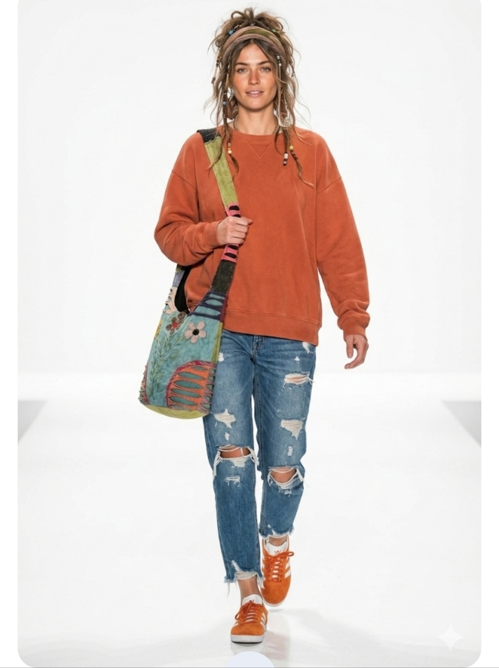 Bohemian Multicolor Floral Crossbody Bag
